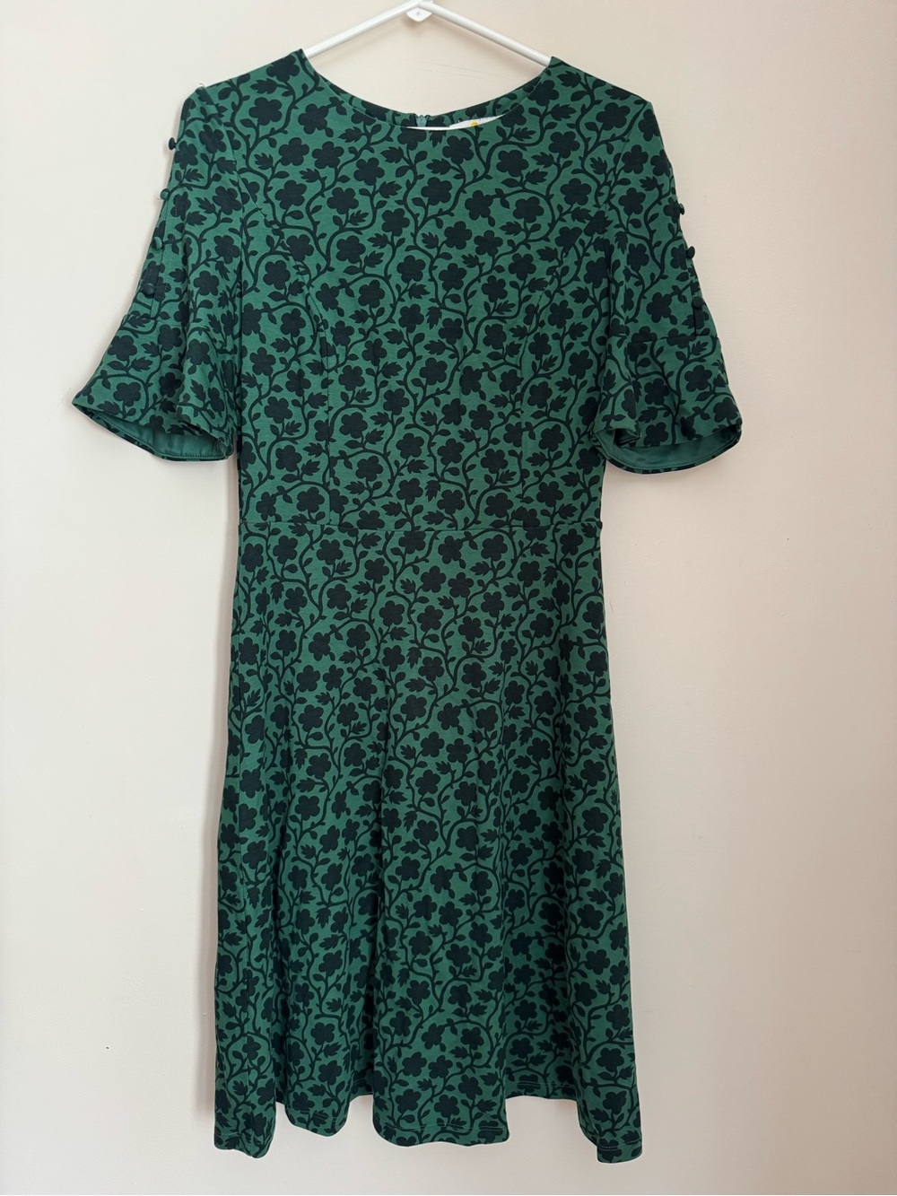 Boden Alexis Jersey Dress Enchanted Vine Green Floral Women’s 12R Fit & Flare - Picture 1 of 7